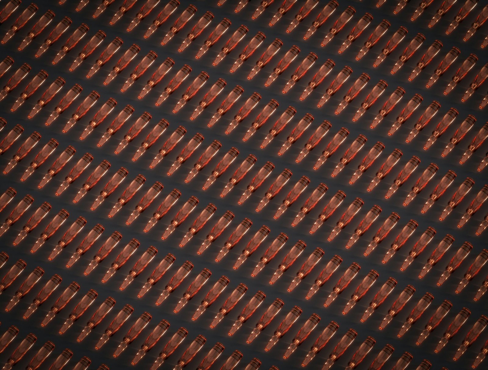 Many bottles are arranged in a pattern.